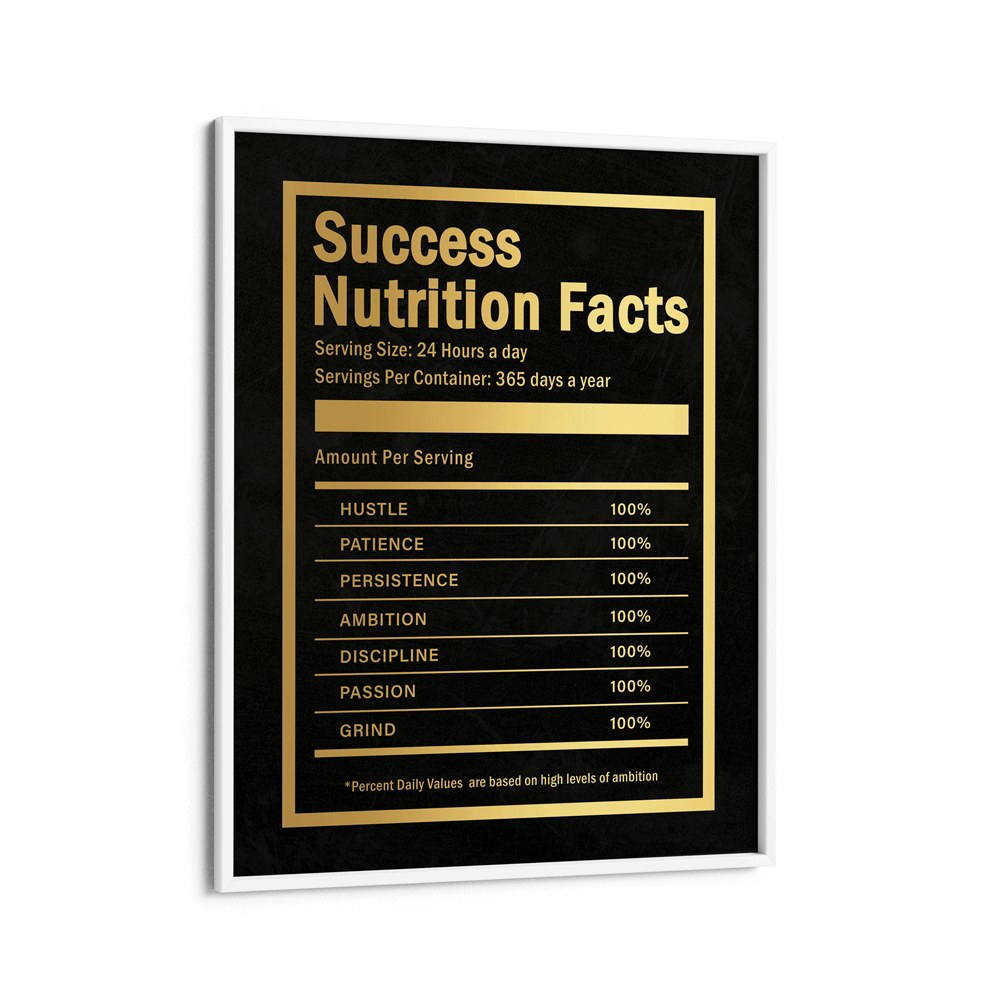 Success Nutrition Facts Nook At You Matte Paper White Frame