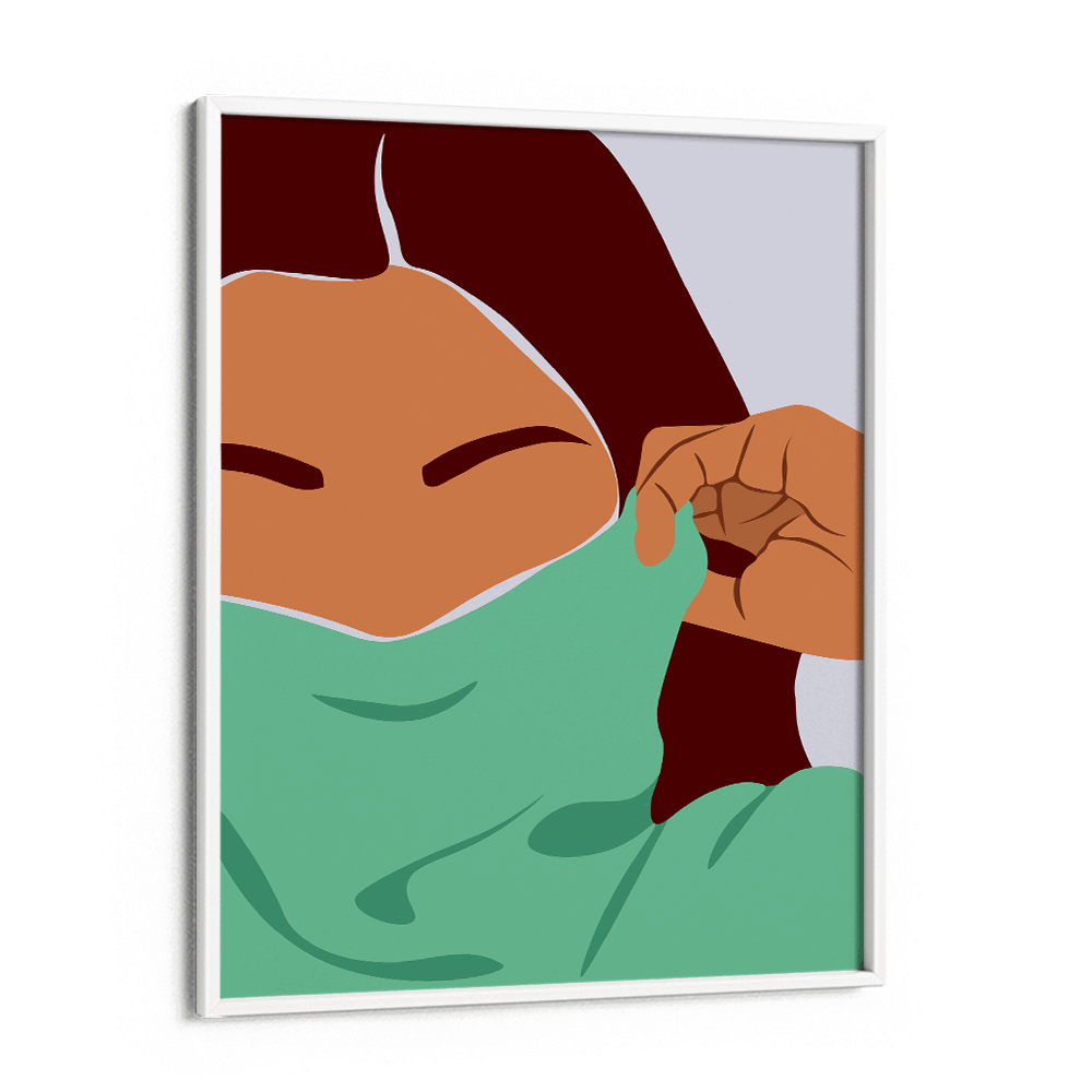 Sweater Weather (Aqua) Nook At You Matte Paper White Frame