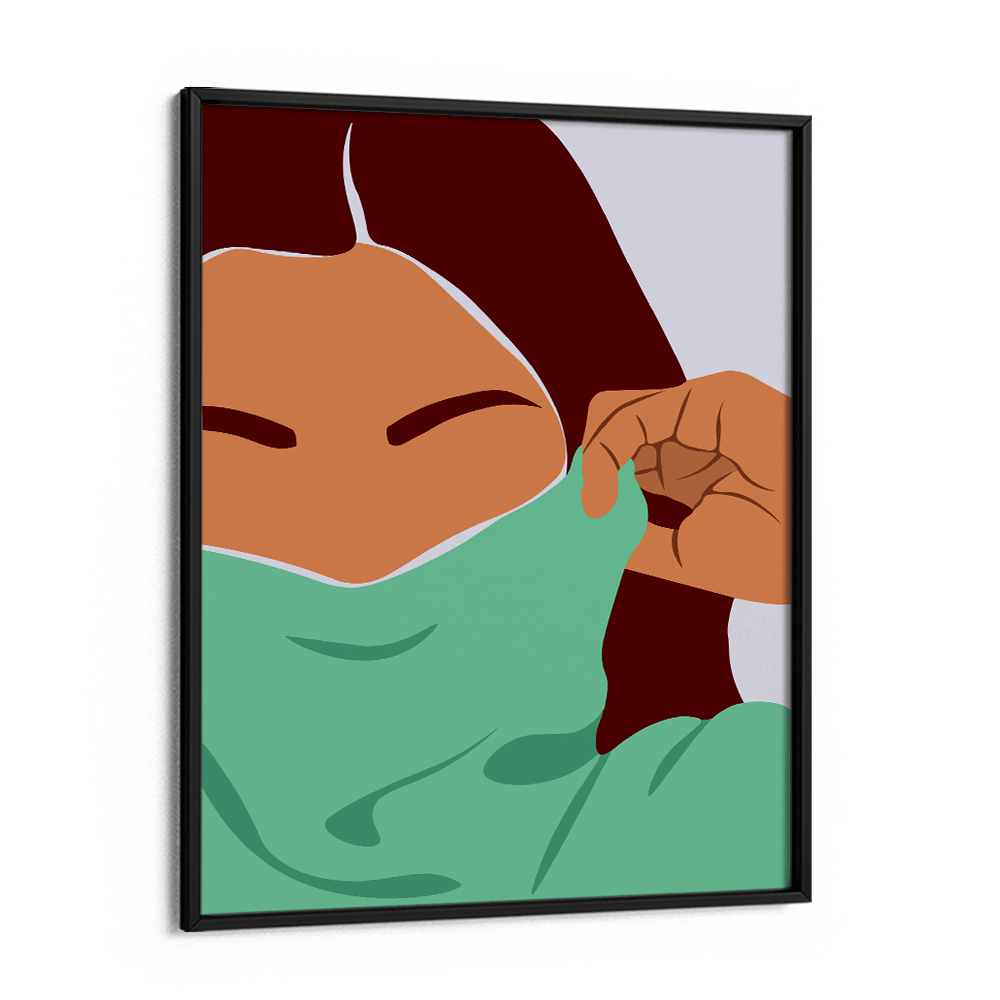 Sweater Weather (Aqua) Nook At You Matte Paper Black Frame