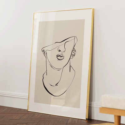 The Bust Of David Nook At You Matte Paper Gold Metal Frame