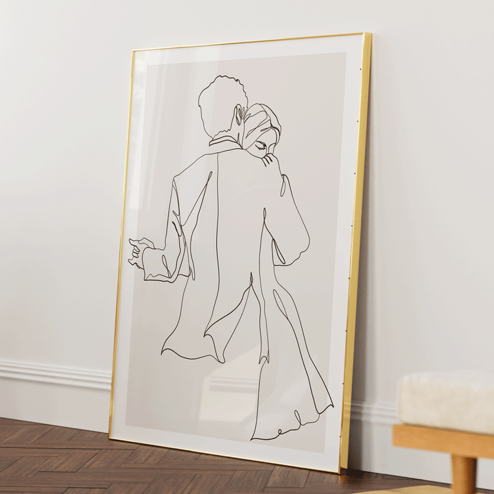 The First Dance Nook At You Matte Paper Gold Metal Frame