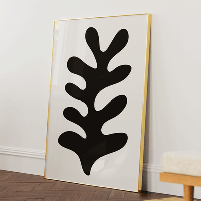 The Leaf - Matisse Inspired Nook At You Matte Paper Gold Metal Frame