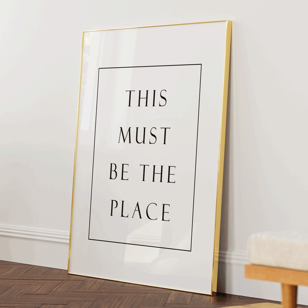 This Must Be The Place Nook At You Matte Paper Gold Metal Frame