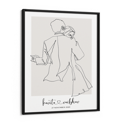 Personalized Line Art - Dance Nook At You Matte Paper Black Frame