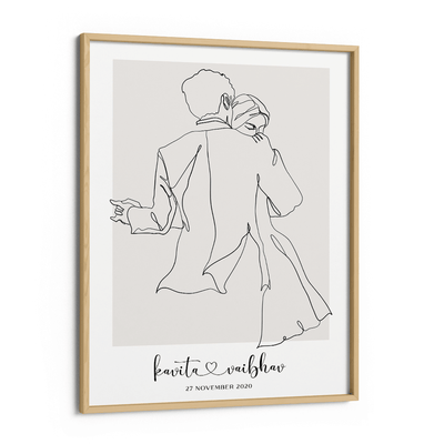 Personalized Line Art - Dance Nook At You Matte Paper Wooden Frame