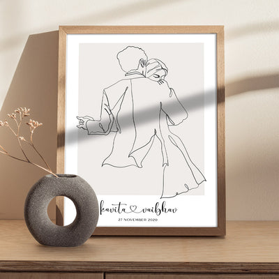 Personalized Line Art - Dance Nook At You Matte Paper Rolled Art