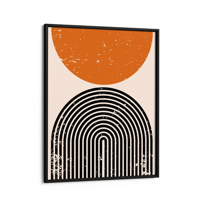 Textured Burnt Orange Geometric Nook At You Matte Paper Black Frame