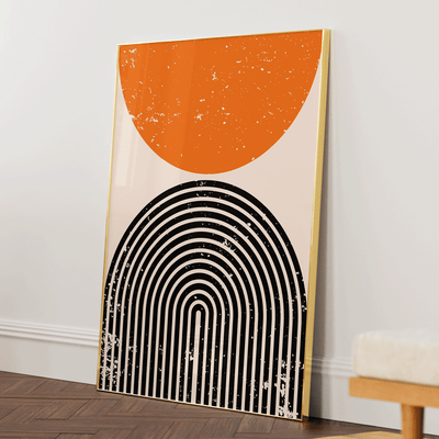 Textured Burnt Orange Geometric Nook At You Matte Paper Gold Metal Frame