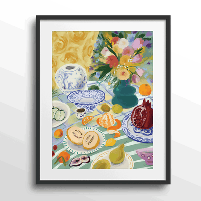 Summer Picnic (Without Text) Nook At You Matte Paper Black Frame With Mount