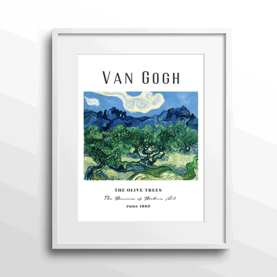 Vincent Van Gogh - The Olive Trees (1889) Nook At You Matte Paper White Frame With Mount