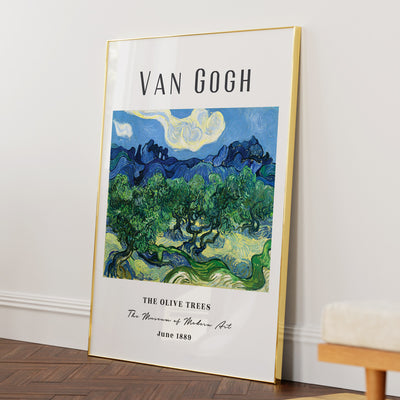Vincent Van Gogh - The Olive Trees (1889) Nook At You Matte Paper Gold Metal Frame