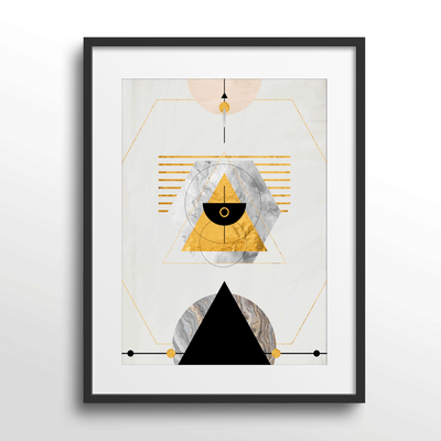 Trippy Geometry Nook At You Matte Paper Black Frame With Mount