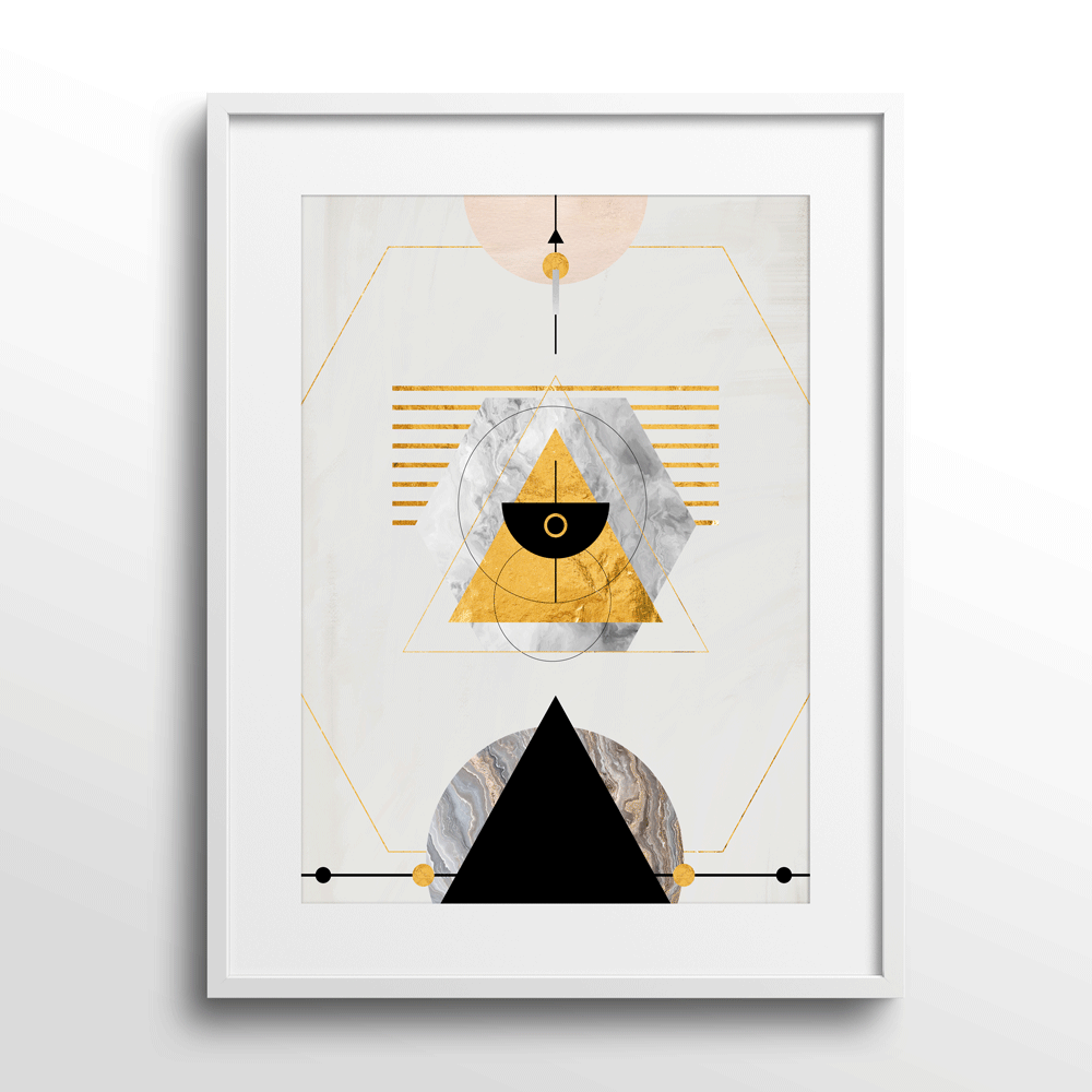 Trippy Geometry Nook At You Matte Paper White Frame With Mount