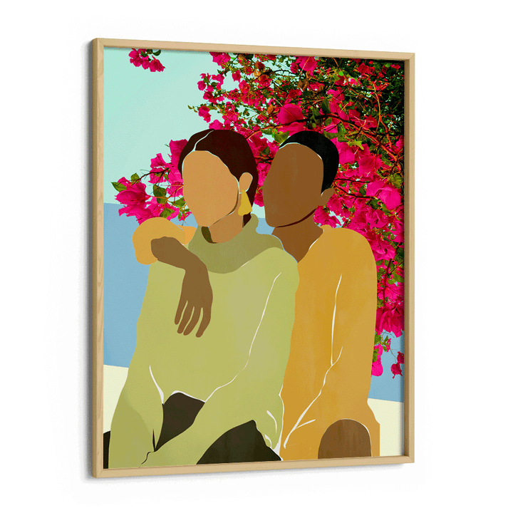 Under The Bougainvillea Tree Nook At You Matte Paper Wooden Frame