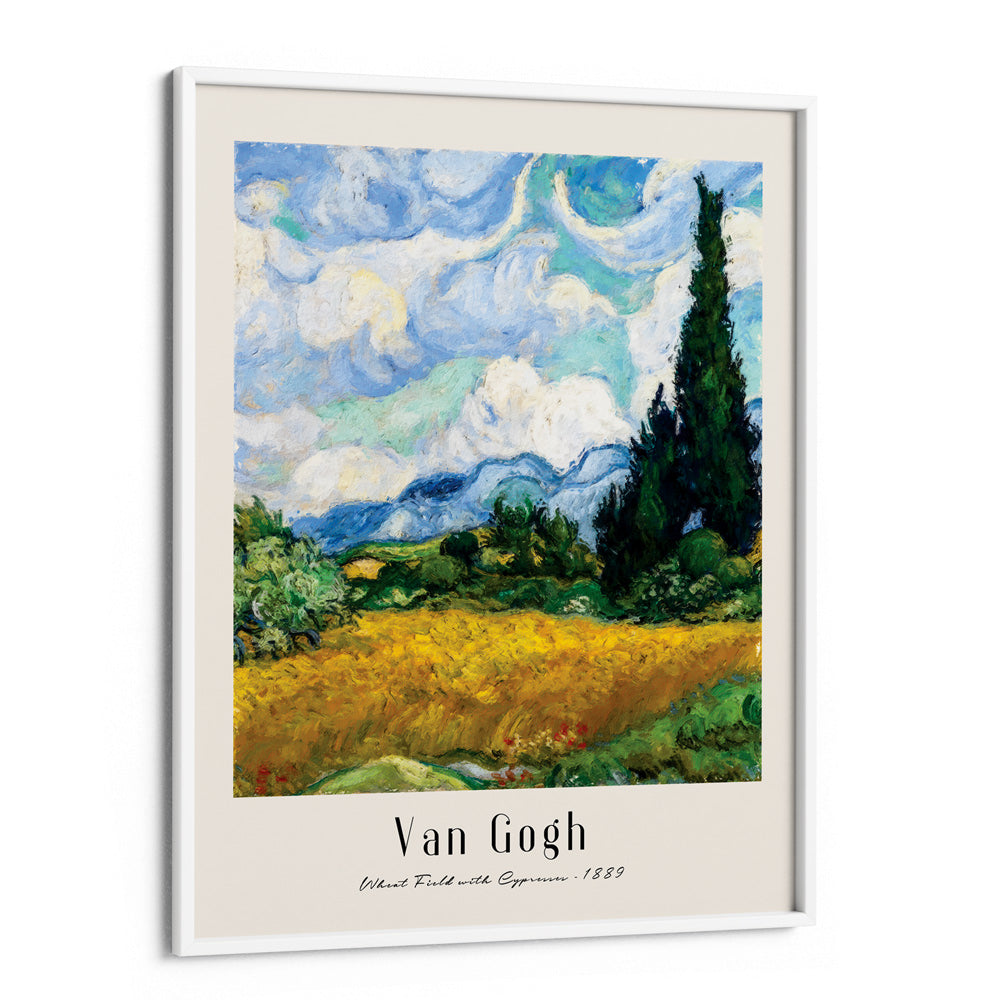 Vincent Van Gogh - Wheat Fields 1889 Nook At You Matte Paper White Frame