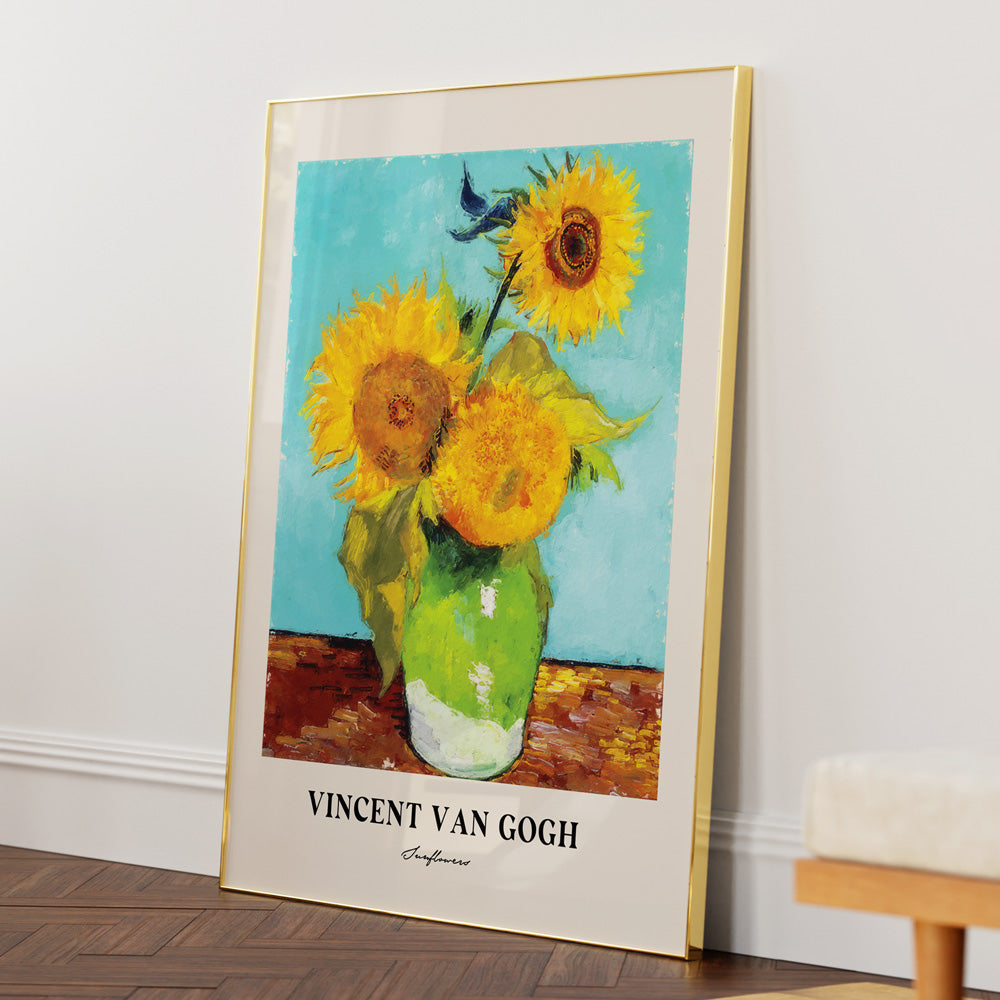 Vincent Van Gogh - Sunflowers (1887) Nook At You Matte Paper Gold Metal Frame