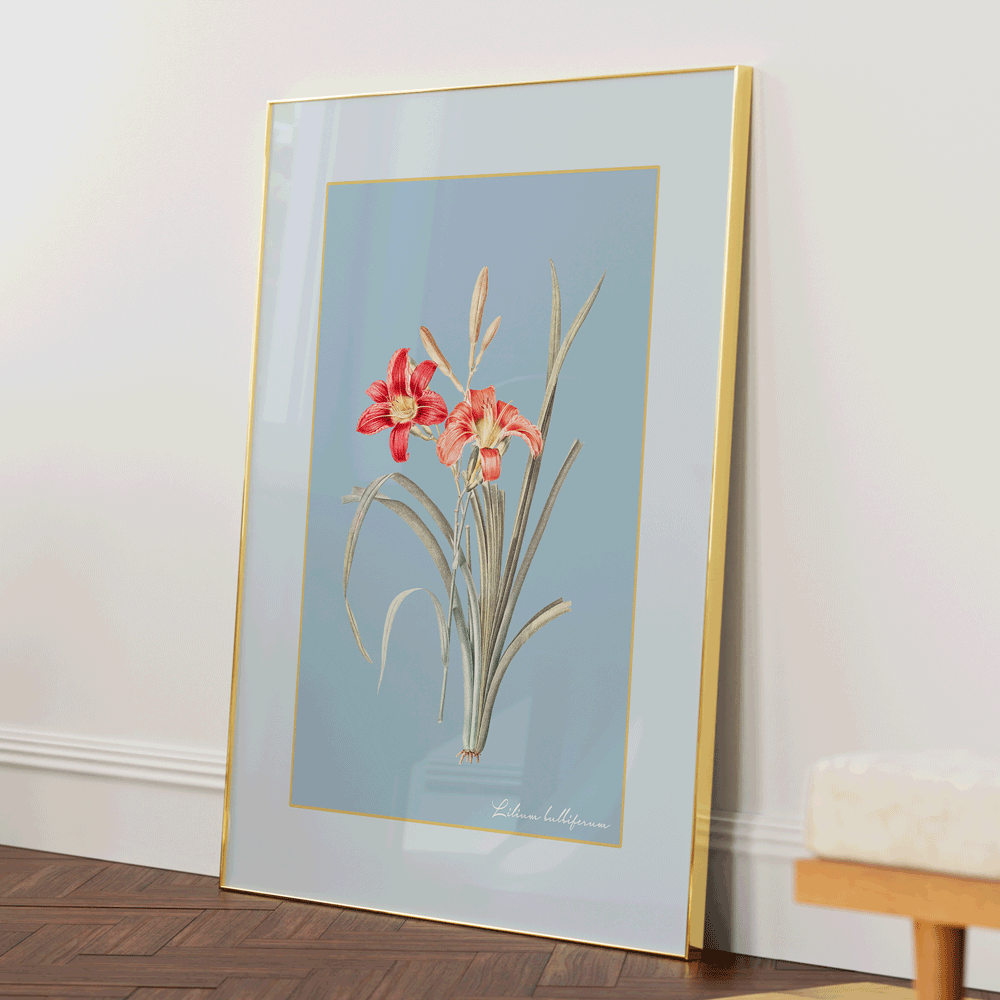 Lily Dreams - Powder Blue Nook At You Matte Paper Gold Metal Frame