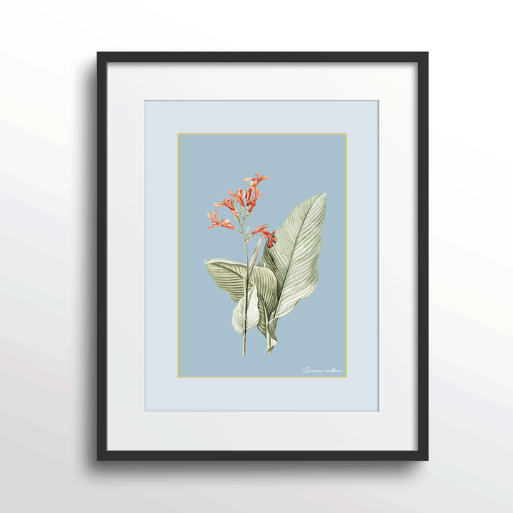 Blossom Bliss - Powder Blue Nook At You Matte Paper Black Frame With Mount