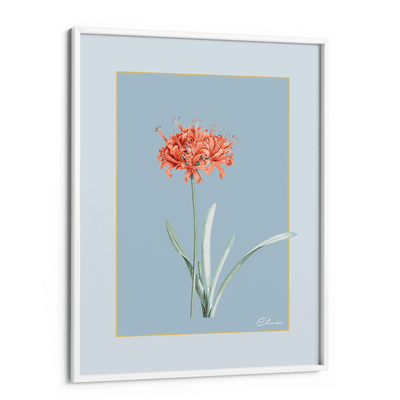 Ruby Blossom - Powder Blue Nook At You Matte Paper White Frame