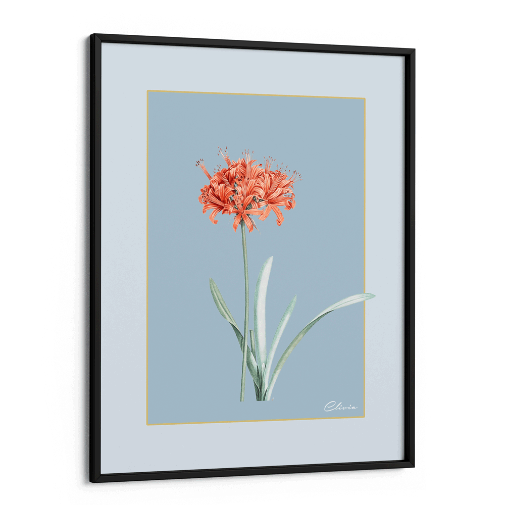 Ruby Blossom - Powder Blue Nook At You Matte Paper Black Frame