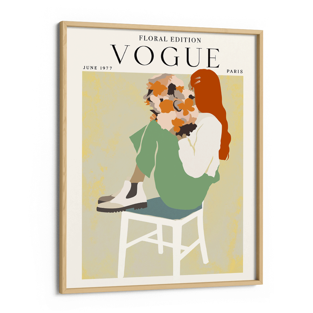 Abstract Vogue - June 1977 (Floral Edition) Nook At You Matte Paper Wooden Frame