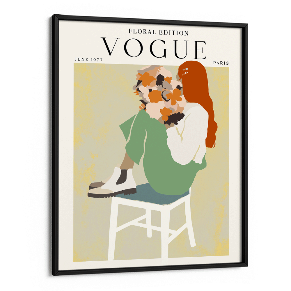 Abstract Vogue - June 1977 (Floral Edition) Nook At You Matte Paper Black Frame