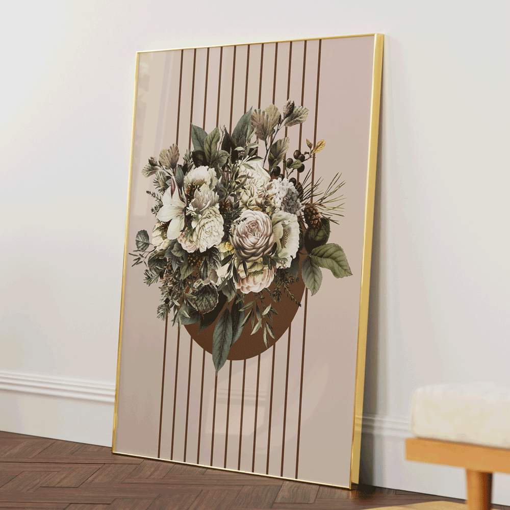 Winter Bouquet Nook At You Matte Paper Gold Metal Frame