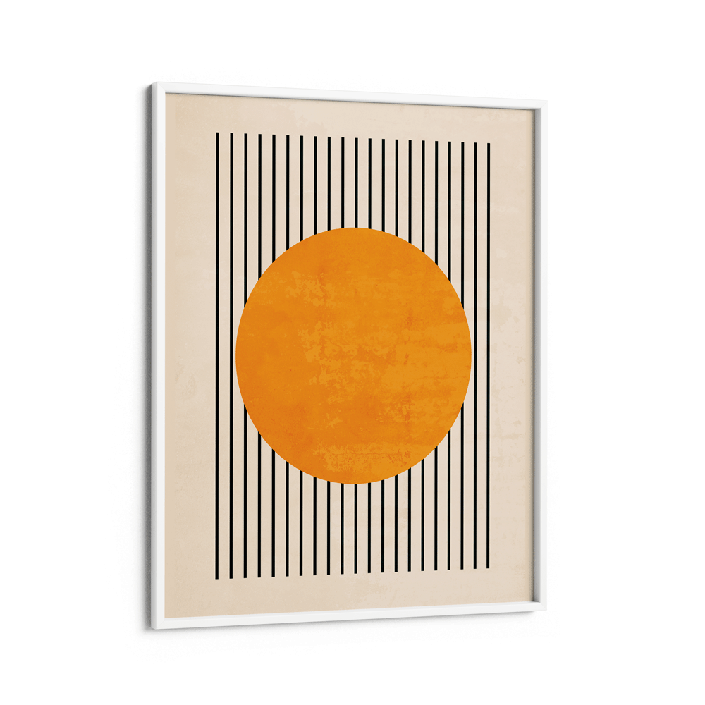 Sun Colour Block Abstract Art Prints-White Frame-Nook At You