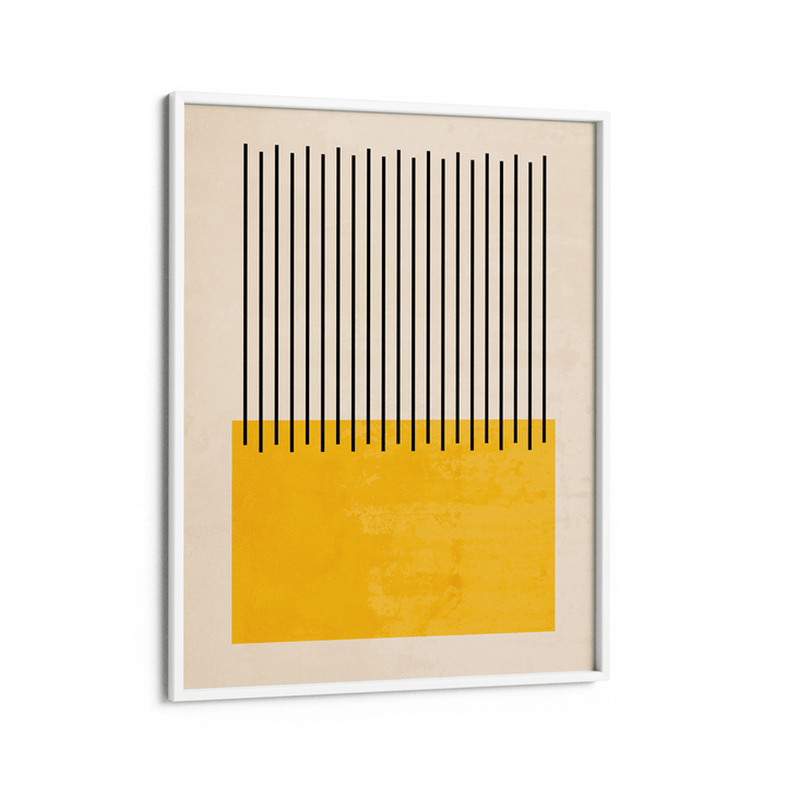 Lemon Colour Block Abstract Art Prints-White Frame-Nook At You