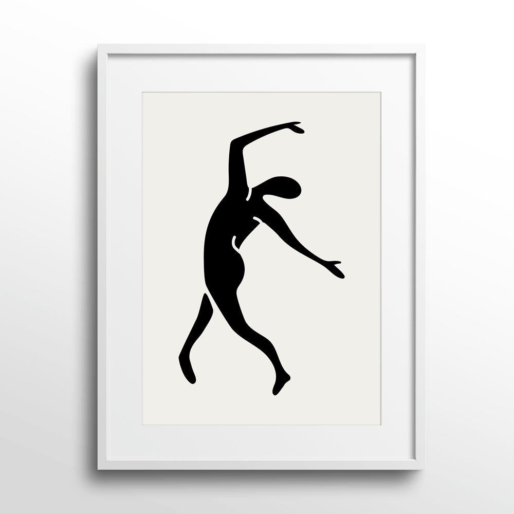 The Dance - Matisse Inspired Nook At You Matte Paper White Frame With Mount