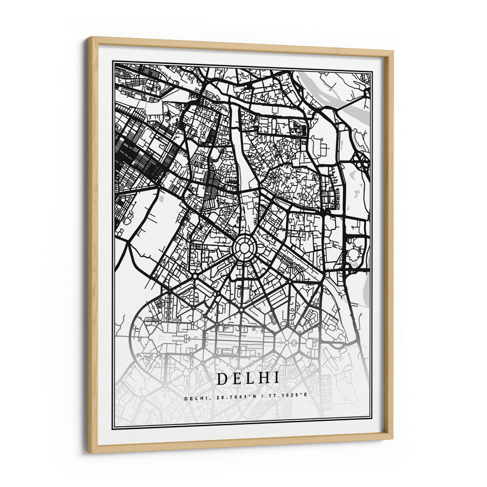 Map Art - White - Classic Nook At You Matte Paper Wooden Frame