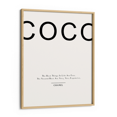COCO Chanel - White Nook At You Matte Paper Wooden Frame