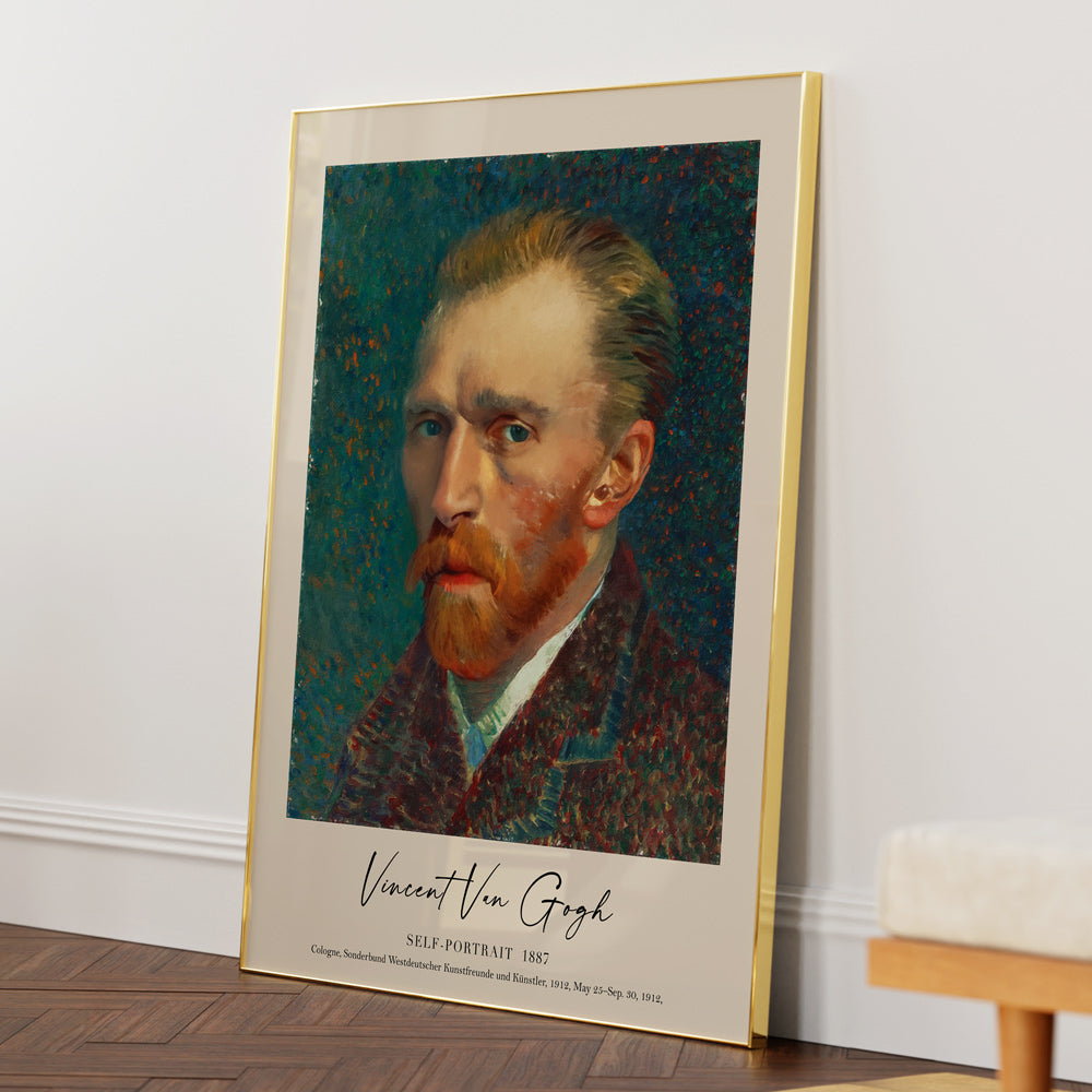 Vincent Van Gogh - Self-Portrait 1887 Nook At You Matte Paper Gold Metal Frame